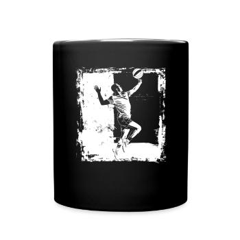Volleyballer Skizze - Tasse einfarbig - Schwarz - Vorne