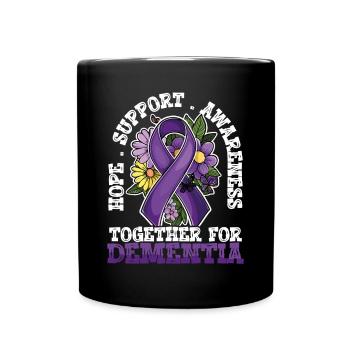 Hope Support Working Together to Raise Dementia Awareness - Full Colour Mug - black - Front