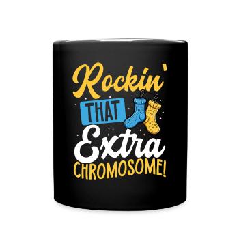 Rockin' That Extra Chromosome Fun Down Syndrome - Full Colour Mug - black - Front