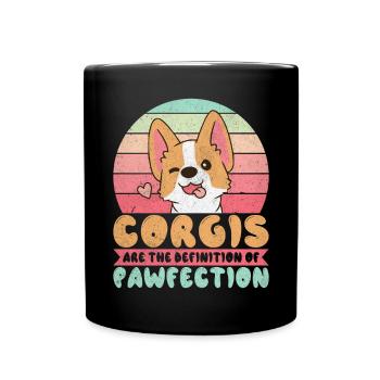 Corgi Gifts for Corgi Lovers - Full Colour Mug - black - Front