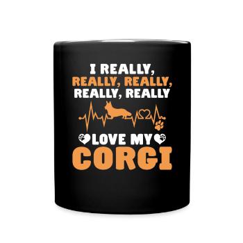 Corgi Gifts for Corgi Lovers - Full Colour Mug - black - Front