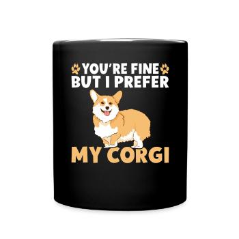 Corgi Gifts for Corgi Lovers - Full Colour Mug - black - Front