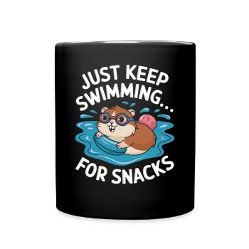 Hamster nageur : continuez à nager pendant - Mug uni - noir - Devant