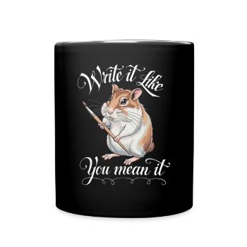 Hamster-Schriftsteller Autor - Schreib es, wie du - Tasse einfarbig - Schwarz - Vorne