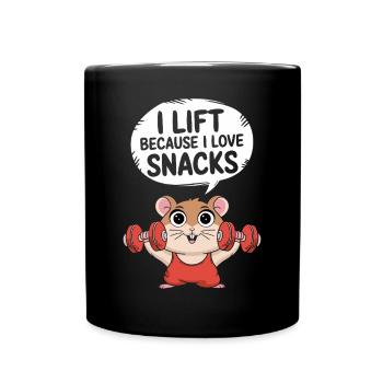 I lift weights because I love snacks - Full Colour Mug - black - Front