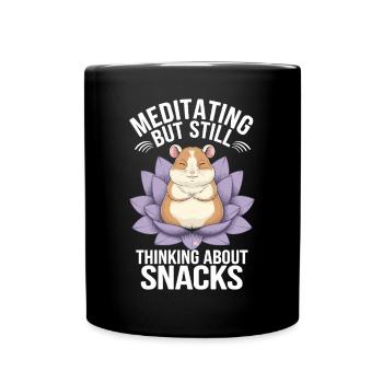 Yoga pour hamster : méditez mais pensez aux collations - Mug uni - noir - Devant