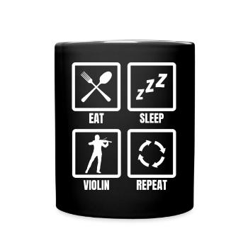 Eat Sleep Violin Repeat - Full Colour Mug - black - Front