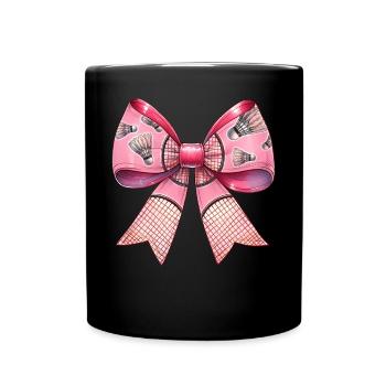 Coquette Bow Ribbon Raquette de Badminton - Mug uni - noir - Devant