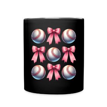 Coquette Bow Baseball Spieler Team Coach Trainer - Tasse einfarbig - Schwarz - Vorne