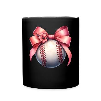 Coquette Bow Joueur de Baseball Equipe Fête des Mères - Mug uni - noir - Devant