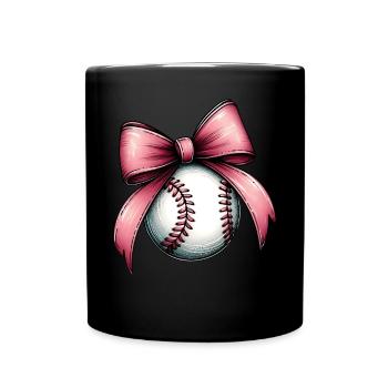 Coquette Bow Joueur de Baseball Equipe Fête des Mères - Mug uni - noir - Devant