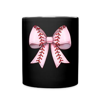 Kokette Schleife Baseball-Muster Spieler rosa - Tasse einfarbig - Schwarz - Vorne