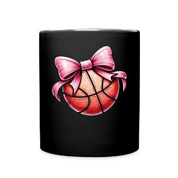 Coquette Bogen Basketball Spieler Mütter Tag Rosa - Tasse einfarbig - Schwarz - Vorne