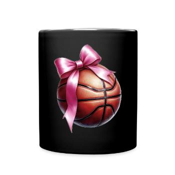 Coquette Bogen Basketball Spieler Mütter Tag Rosa - Tasse einfarbig - Schwarz - Vorne
