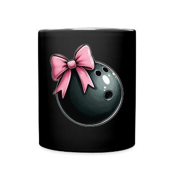 Coquette Bowling Bowling Bowler Team Pink Ribbon - Tasse einfarbig - Schwarz - Vorne