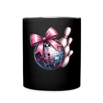 Coquette Bowlingkugel Pins Kariert Disco - Tasse einfarbig - Schwarz - Vorne