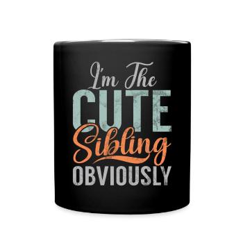 Sister Brother Matching Siblings Twins - Full Colour Mug - black - Front