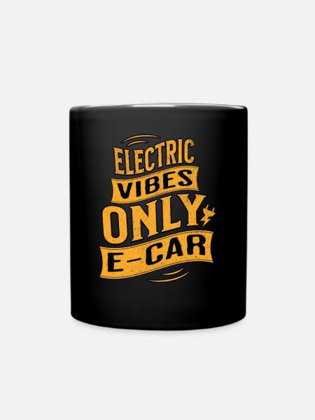 Elektroauto E-Auto Elektromobilität - Ensfarvet krus - sort