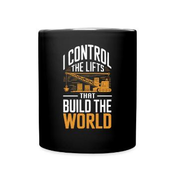 Crane Operator Job Profession Construction Worker - Full Colour Mug - black - Front