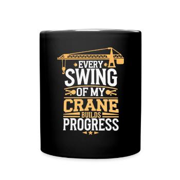 Crane Operator Job Profession Construction Worker - Full Colour Mug - black - Front