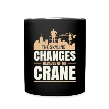 Crane Operator Job Profession Construction Worker - Full Colour Mug - black - Front