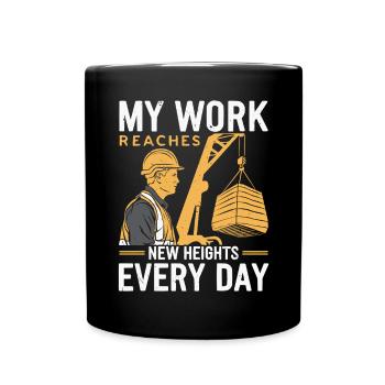 Crane Operator Job Profession Construction Worker - Full Colour Mug - black - Front