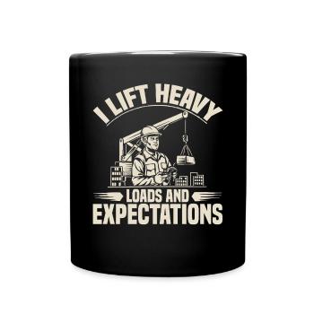 Crane Operator Job Profession Construction Worker - Full Colour Mug - black - Front