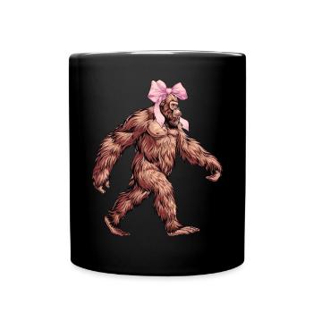 Coquette Bogen Bigfoot Sasquatch Yeti Rosa - Tasse einfarbig - Schwarz - Vorne