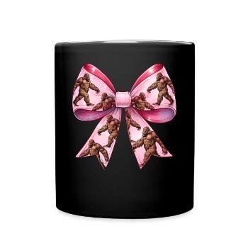 Coquette Bogen Bigfoot Sasquatch Yeti Muster - Tasse einfarbig - Schwarz - Vorne