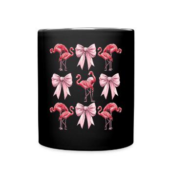 Coquette Bow Flamingo Mother's Day Band Mom Girl - Full Colour Mug - black - Front