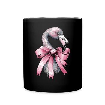 Coquette Bow Flamingo Muttertag Band Mom Girl - Tasse einfarbig - Schwarz - Vorne