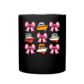 Coquette Bow Boating Capitaine Boater Ribbon - Mug uni - noir - Devant