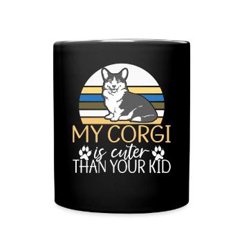Corgi Gifts for Corgi Lovers - Full Colour Mug - black - Front