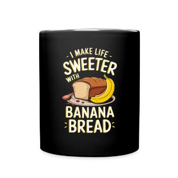Banana Bread Eater Food Lover Breakfast Foodie - Full Colour Mug - black - Front
