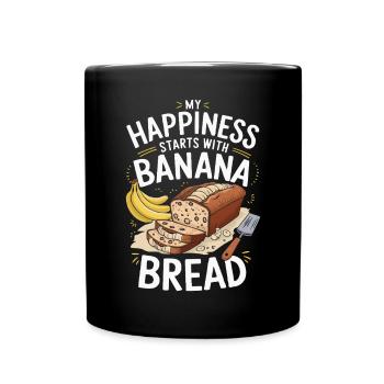 Banana Bread Eater Food Lover Breakfast Foodie - Full Colour Mug - black - Front