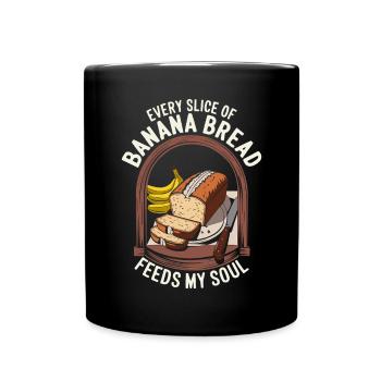 Banana Bread Eater Food Lover Breakfast Foodie - Full Colour Mug - black - Front