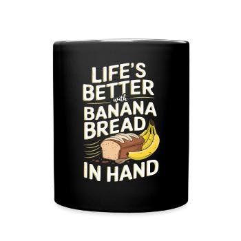 Banana Bread Eater Food Lover Breakfast Foodie - Full Colour Mug - black - Front