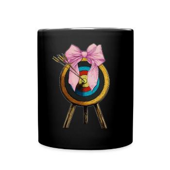 Coquette Bogen Bogenschießen Bogen und Pfeil - Tasse einfarbig - Schwarz - Vorne