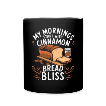 Zimt Brot Essen Liebhaber Zimt Rolle Feinschmecker - Tasse einfarbig - Schwarz - Vorne
