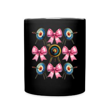 Coquette Bogen Bogenschießen Bogen und Pfeil - Tasse einfarbig - Schwarz - Vorne