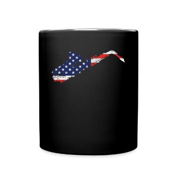 Saxophones American Flag - Full Colour Mug - black - Front