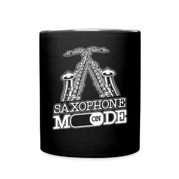Saxophone Saxophone Mode On - Full Colour Mug - black - Front