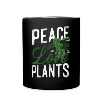 Amoureux des plantes Jardinière Fille Paix - Mug uni - noir - Devant
