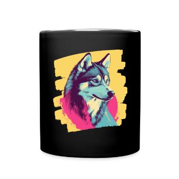 Husky - Full Colour Mug - black - Front