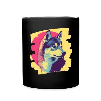 Husky - Full Colour Mug - black - Front