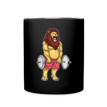 Lion Bodybuilder Barbell Bodybuilding - Mug uni - noir - Devant