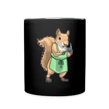 Écureuil Coiffeur Ciseaux Peigne - Mug uni - noir - Devant