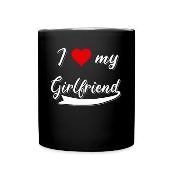 ❤️ Liebe Paar Valentinstag Geschenk Freundin Love - Tasse einfarbig - Schwarz - Vorne