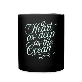 Pisces Zodiac Sign: A Heart As Deep As The - Full Colour Mug - black - Front