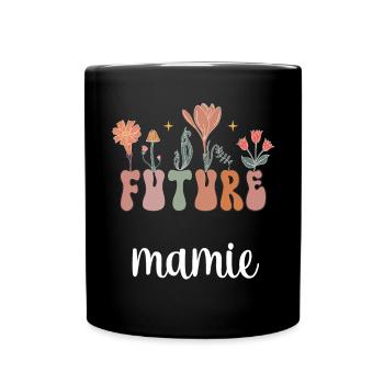Future Granny Boho Bohemian Flowers Gift Granny - Full Colour Mug - black - Front